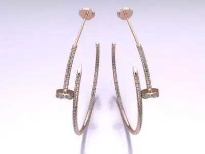 NAIL EARRING WITH THE STONES  3D PRINT MODEL 3D print model