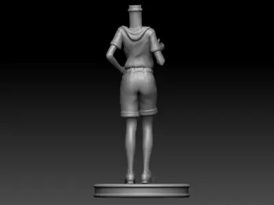 3D Printable slim woman with timer Bubble Head 3D print model