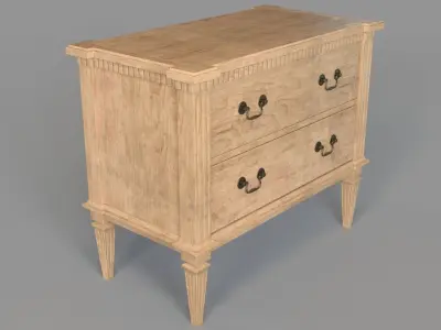 Petite Dresser Chest Beige 3D model