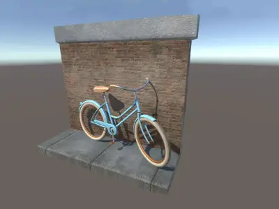 PBR Bicycle Low-poly 3D model LODs Low-poly 3D model