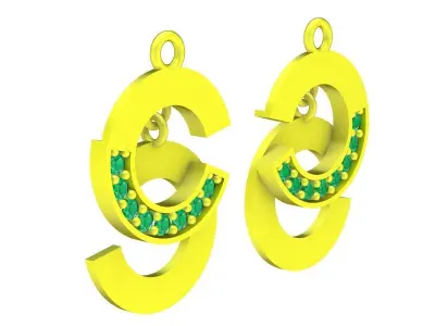 5994 luxury diamond earrings  3D print model