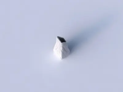 Vase top bent rectangle with chaos plates 3D print model