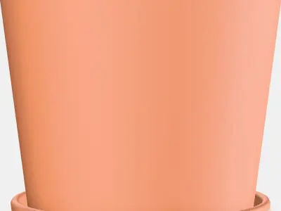 BRUNBAR Plant pot with saucer Low-poly 3D model