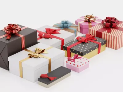 9 Gift Boxes Collection - Celebration Edition 3D model