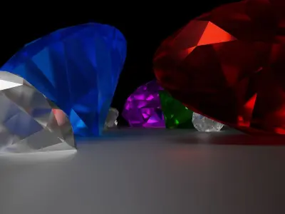 Beautiful diamonds Free low-poly 3D model