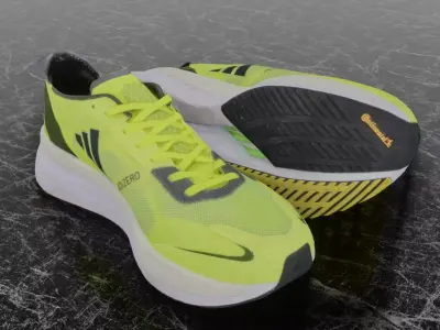 ADIDAS ADIZERO BOSTON 11 3D SHOES - YELLOW Low-poly 3D model