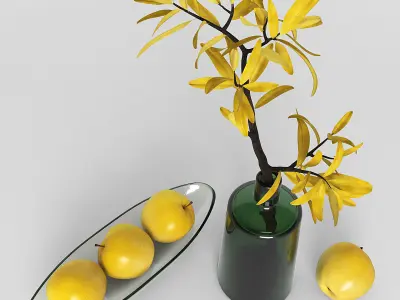 Decorative set with apples  3D model