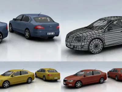 10 - City cars models E Low-poly 3D model