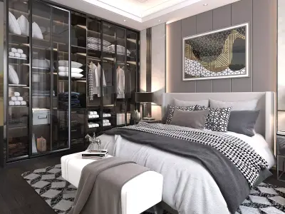 Modern Bedroom Scene 2 3D model
