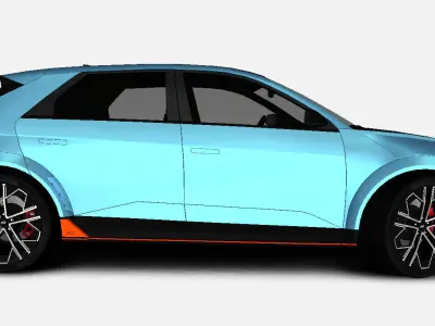 Hyundai Ioniq 5 N SouKor-DM 2023 Gameready Low-poly 3D model