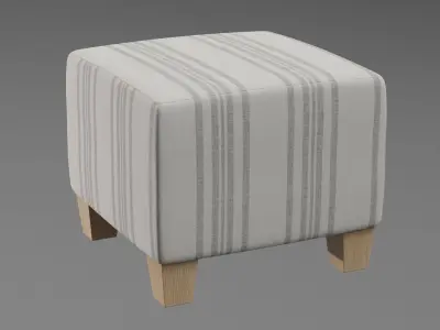 McKenzie Ottoman philip stripe neutral Low-poly 3D model