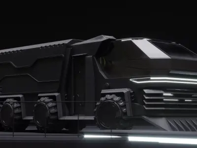 Scifi futuristic cyberpunk truck 3D model