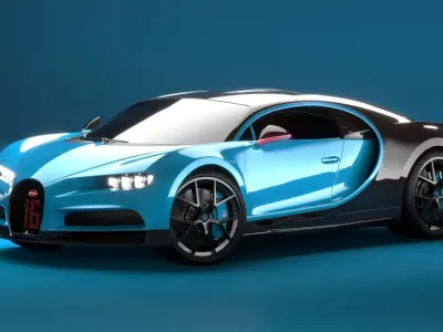 Bugatti Chiron Sport 2021 Blue Premium 3D model