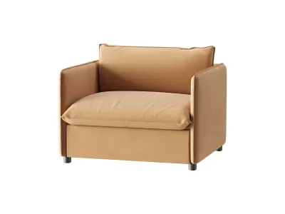CORROY WHITE PERFORMANCE FABRIC CHAIR AND A HALF 3D model