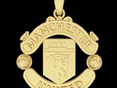 Manchester united pendant gold silver printable jewelry 3D model 3D print model