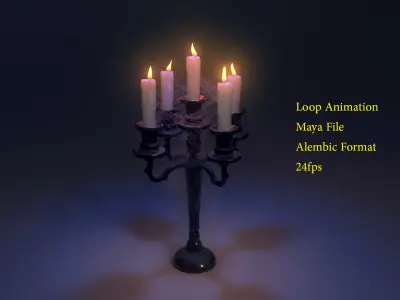 Old Candlestick 02 3D model