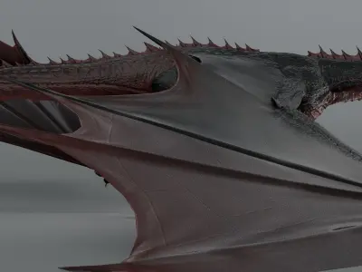 The great red dragon - rigged Low-poly 3D model