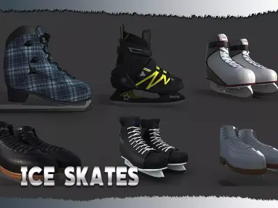 Ice Skates Models  Low-poly 3D model