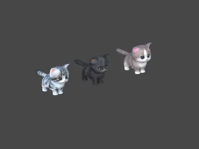 Animate Munchkin Cat Low-poly 3D model