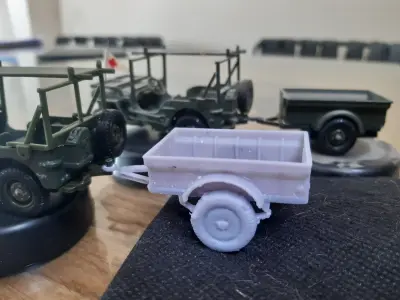 Jeep Willys  Bantam Trailer in  multiple scale 3D print model
