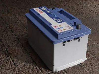Car Battery Low-poly 3D model 5