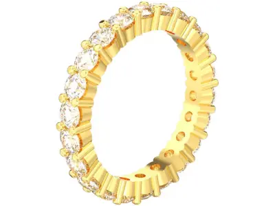 Classic round cut diamond eternity wedding band ring 3D print model