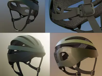 High-Poly Bicycle Helmet  3D model