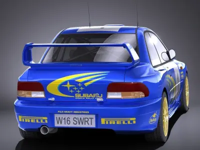 Subaru Impreza STI 22B WRC 1993-2000 VRAY 3D model