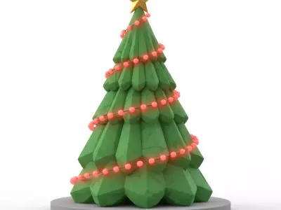 Christmas Tree 3D Model Modern Holiday Decoration 3D print model