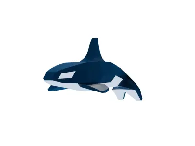 Killer whale template papercraft 3D model Low-poly 3D model