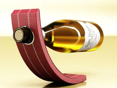 Wine Rack 5 and White Wine Bottle 3D model