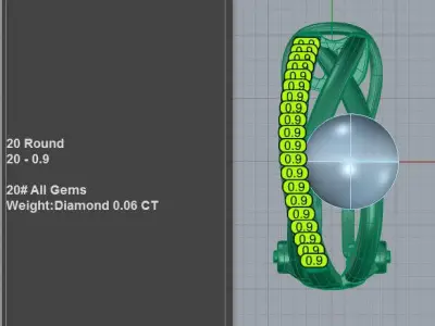 stud pearl earrings with diamond 3D print model