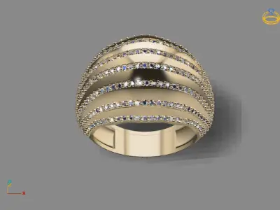 STL 3DM Print Ready Women Diamond Ring Lightweight Printable  3D print model 171