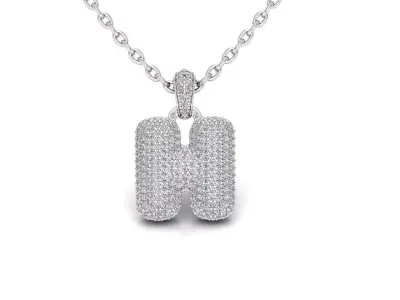 Alphabet Bubble H 3D print model