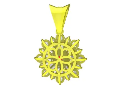 Elegant Floral Cluster Diamond Pendant for Women 4634 3D print model