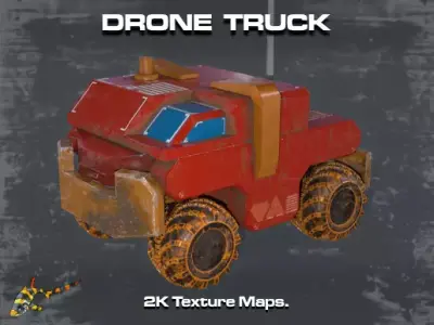 Drone Truck Low-poly 3D model