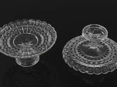 decorative silver cake stand 3D print model