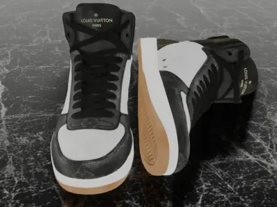 LOUIS VUITTON RIVOL TRAINER HIGH 3D SHOES Low-poly 3D model