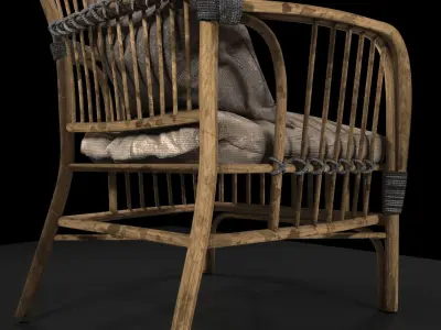 Old Wooden Chair 3D model