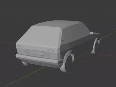 Wolkswagen Golf GTI1 1975 no texture Low-poly 3D model