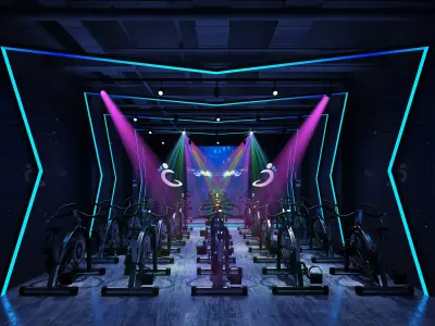 Spinning Bike room  3D model