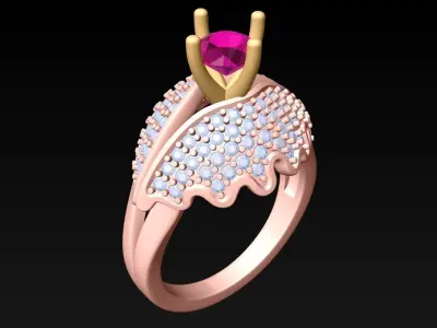 Diamond Ring - Womens Rings - GN176 3D print model