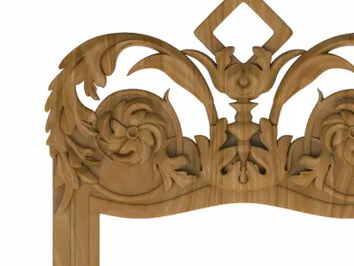 Carved picture frame STL 3D model 8