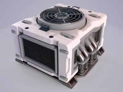 Sci-Fi air conditioner  Low-poly 3D model