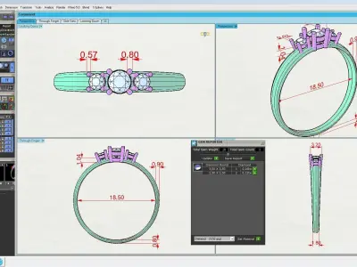 rings with gems for 3d printing 3D print model