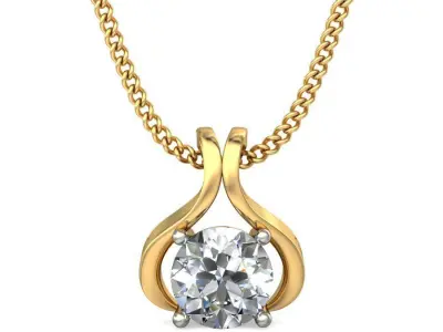 Solitaire Women Pendant 3dm STL OBJ FBX Renders Details 3D print model 33