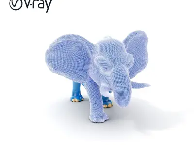 Cartoon Elephant D Model Pack Low-poly 3D model