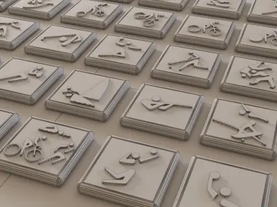 Sport pictogram pack - olympic -  Low-poly 3D model