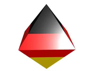 Germany flag on different geometric shapes 3D model