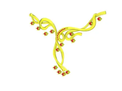 6814 Luxury Art Diamond Pendant Necklace for lady 3D print model